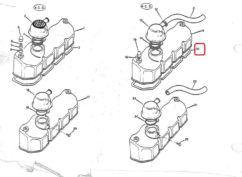 Junta tapa balancines de Land Rover Serie 2, 3 Santana motor 2.25