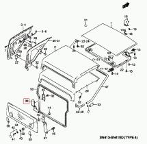 SANTANA 84583-82A10 - SOPORTE LUNA TRASERA L/I