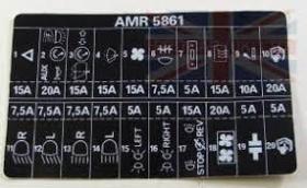 LAND ROVER AMR5861 - ROTULO - TAPA CAJA DE CONEXION